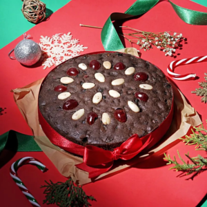 Traditional Christmas Plum Cake with rich dry fruits and nuts