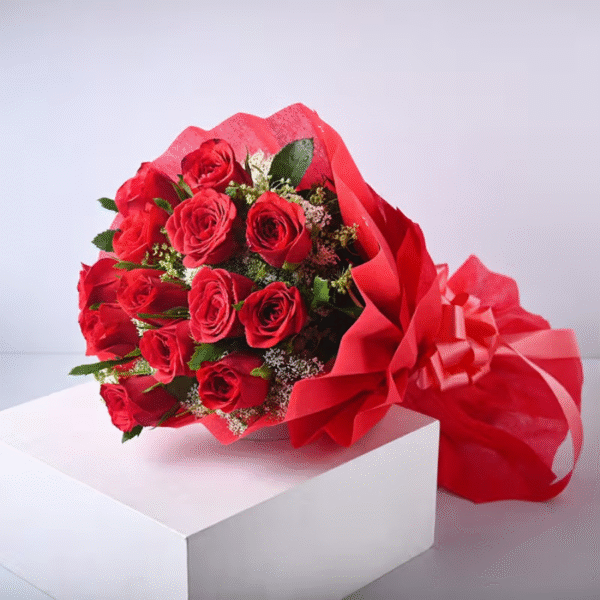 Forever 12 Red Rose Bunch 1 Happy Gift