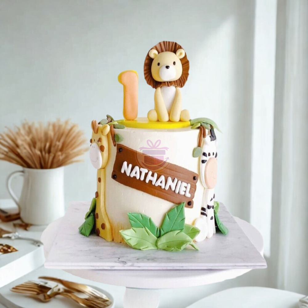 Jungle Animal Theme (3) Jungle Themed Fondant Cake Kolkata